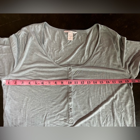 Victoria Secret Gray Henley “Dream” Sleep Shirt, XL - Picture 5 of 8